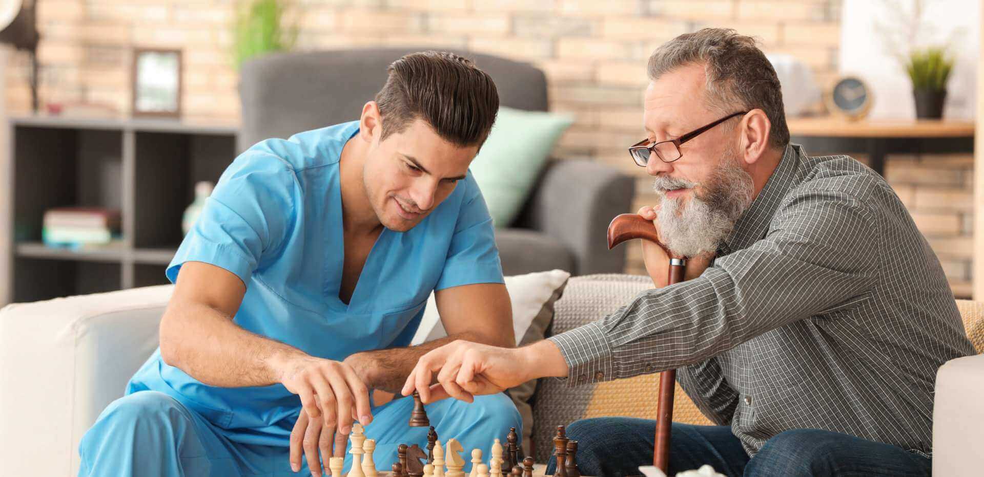 An older adult spending time with a supportive companion